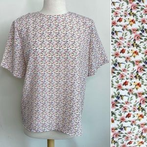 Vintage 90s floral print blouse M